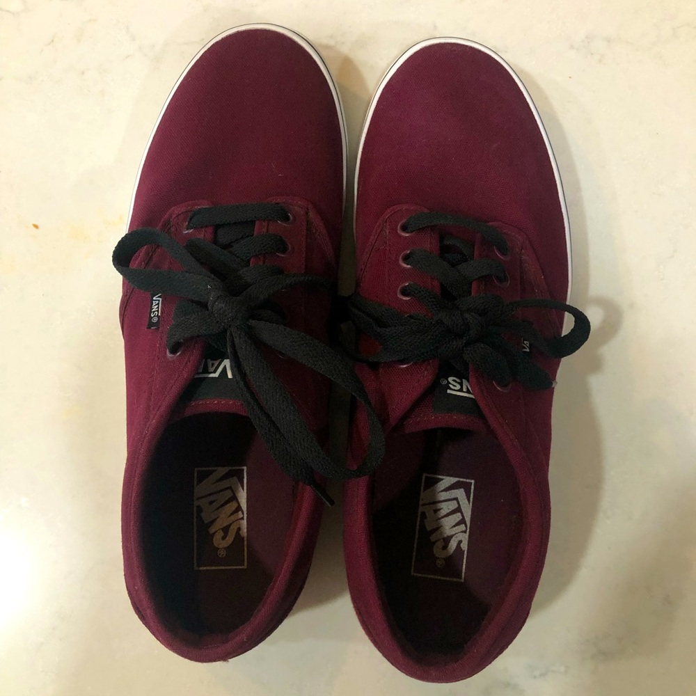 burgundy vans shoes size 12